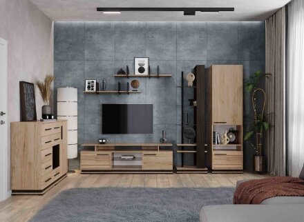 Cтеллаж Модена МС-1, гикори-венге 