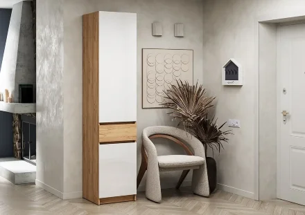 Шкаф-пенал с ящиком  Стоуби ШК-500, Белый 