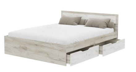 Кровать Гармония 1,2 КР-606 с ящиками, Крафт 