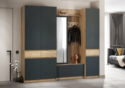 Модульная прихожая Стоуби, Графит (Композиция 4) 