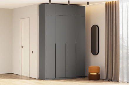 Шкаф &quot;ШК 5&quot; (1600 Антресоль) Графит серый 