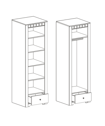 Шкаф однодверный платяной Прованс 