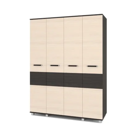 Шкаф четырехстворчатый В40 Виора, Венге/Млечный дуб 