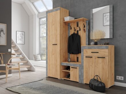 Шкаф Галант, дуб золотой + ателье 