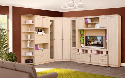 Модульная гостиная Инна, Денвер светлый (Комплектация 2) 