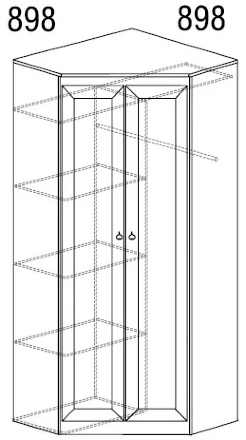 Шкаф угловой Инна 606, Денвер темный 