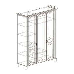 Шкаф 3-х дверный Скарлетт 382, дуб состаренный