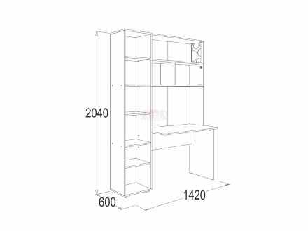 Стол письменный с надстройкой Омега - 16 