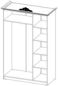 Шкаф 3-х дверный СГ-01 Грация, Орех 