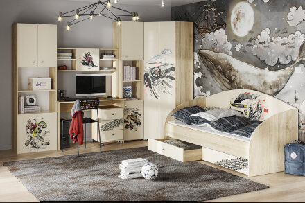 Шкаф 600 для белья с полками (Дб) Форсаж, сонома 